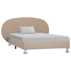 Cappuccino synthetic leather bed frame 100x200cm by vidaXL, Beds and slatted bases - Ref: Foro24-285421, Price: 162,99 €, Dis...