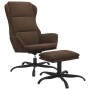 Sillón de relax con taburete tejido de microfibra marrón de vidaXL, Sillones - Ref: Foro24-3097919, Precio: 142,42 €, Descuen...