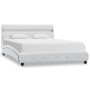 Bed frame with LED white synthetic leather 160x200 cm by vidaXL, Beds and slatted bases - Ref: Foro24-280330, Price: 259,99 €...