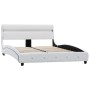 Bed frame with LED white synthetic leather 160x200 cm by vidaXL, Beds and slatted bases - Ref: Foro24-280330, Price: 259,99 €...