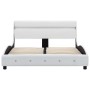 Bed frame with LED white synthetic leather 160x200 cm by vidaXL, Beds and slatted bases - Ref: Foro24-280330, Price: 259,99 €...