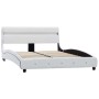 Bed frame with LED white synthetic leather 140x200 cm by vidaXL, Beds and slatted bases - Ref: Foro24-280329, Price: 227,99 €...