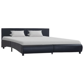 Black synthetic leather bed frame 160x200 cm by vidaXL, Beds and slatted bases - Ref: Foro24-285454, Price: 214,99 €, Discoun...