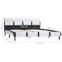 Bed frame with LED white synthetic leather 140x200 cm by vidaXL, Beds and slatted bases - Ref: Foro24-280299, Price: 194,85 €...