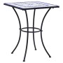 Blue and white ceramic mosaic table for café, 60 cm. by vidaXL, Garden tables - Ref: Foro24-46706, Price: 110,84 €, Discount: %