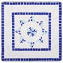 Blue and white ceramic mosaic table for café, 60 cm. by vidaXL, Garden tables - Ref: Foro24-46706, Price: 110,84 €, Discount: %