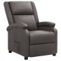 Sillón reclinable eléctrico de cuero auténtico gris de vidaXL, Sillones - Ref: Foro24-3098388, Precio: 401,99 €, Descuento: %