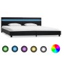 Estructura de cama con LED cuero sintético negro 180x200 cm de vidaXL, Camas y somieres - Ref: Foro24-284797, Precio: 251,39 ...