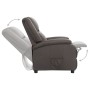 Sillón reclinable eléctrico de cuero auténtico gris de vidaXL, Sillones - Ref: Foro24-3098388, Precio: 401,99 €, Descuento: %