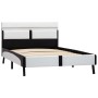 Bed frame with LED black white synthetic leather 90x200 cm by vidaXL, Beds and slatted bases - Ref: Foro24-280297, Price: 160...