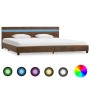 Estructura de cama con LED tela marrón 180x200 cm de vidaXL, Camas y somieres - Ref: Foro24-284809, Precio: 248,44 €, Descuen...