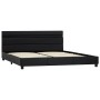 Bed frame with LED in black synthetic leather 140x200 cm by vidaXL, Beds and slatted bases - Ref: Foro24-284795, Price: 220,2...