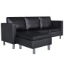 Modulares 3-Sitzer-Sofa aus schwarzem Kunstleder von vidaXL, Sofas - Ref: Foro24-241979, Preis: 495,92 €, Rabatt: %