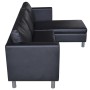 Modulares 3-Sitzer-Sofa aus schwarzem Kunstleder von vidaXL, Sofas - Ref: Foro24-241979, Preis: 495,92 €, Rabatt: %