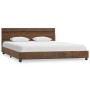 Bed frame with LED brown fabric 140x200 cm by vidaXL, Beds and slatted bases - Ref: Foro24-284807, Price: 228,22 €, Discount: %