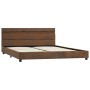 Bed frame with LED brown fabric 140x200 cm by vidaXL, Beds and slatted bases - Ref: Foro24-284807, Price: 228,22 €, Discount: %