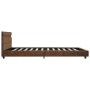 Bed frame with LED brown fabric 140x200 cm by vidaXL, Beds and slatted bases - Ref: Foro24-284807, Price: 228,22 €, Discount: %