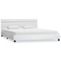 Bed frame with LED white synthetic leather 120x200 cm by vidaXL, Beds and slatted bases - Ref: Foro24-284788, Price: 235,57 €...