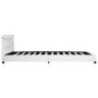 Bed frame with LED white synthetic leather 120x200 cm by vidaXL, Beds and slatted bases - Ref: Foro24-284788, Price: 235,57 €...