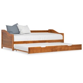 Estructura de sofá cama madera de pino marrón miel 90x200 cm de vidaXL, Camas y somieres - Ref: Foro24-283153, Precio: 196,70...