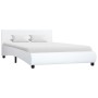 White synthetic leather bed frame 120x200 cm by vidaXL, Beds and slatted bases - Ref: Foro24-285458, Price: 218,79 €, Discoun...