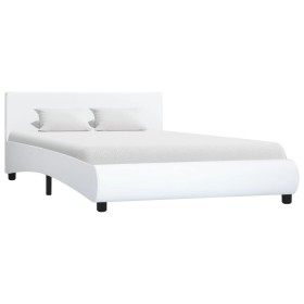 White synthetic leather bed frame 120x200 cm by vidaXL, Beds and slatted bases - Ref: Foro24-285458, Price: 218,99 €, Discoun...