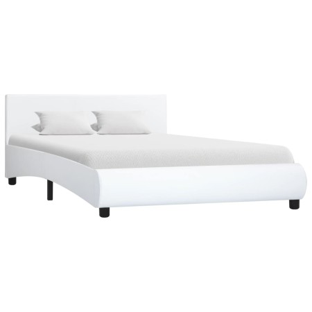 Estructura de cama de cuero sintético blanco 120x200 cm de vidaXL, Camas y somieres - Ref: Foro24-285458, Precio: 218,79 €, D...