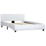 Estructura de cama de cuero sintético blanco 120x200 cm de vidaXL, Camas y somieres - Ref: Foro24-285458, Precio: 218,79 €, D...