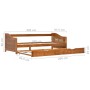 Estructura de sofá cama madera de pino marrón miel 90x200 cm de vidaXL, Camas y somieres - Ref: Foro24-283153, Precio: 242,75...