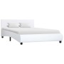 White synthetic leather bed frame 140x200 cm by vidaXL, Beds and slatted bases - Ref: Foro24-285459, Price: 205,99 €, Discoun...