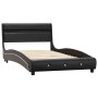 Estructura de cama con LED cuero sintético negro 90x200 cm de vidaXL, Camas y somieres - Ref: Foro24-280332, Precio: 181,77 €...