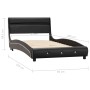 Estructura de cama con LED cuero sintético negro 90x200 cm de vidaXL, Camas y somieres - Ref: Foro24-280332, Precio: 181,77 €...