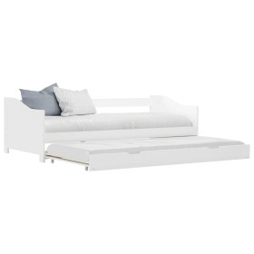 Estructura de sofá cama madera de pino blanco 90x200 cm de vidaXL, Camas y somieres - Ref: Foro24-283149, Precio: 199,88 €, D...