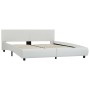 Estructura de cama de cuero sintético blanco 160x200 cm de vidaXL, Camas y somieres - Ref: Foro24-285460, Precio: 216,53 €, D...