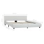 White synthetic leather bed frame 160x200 cm by vidaXL, Beds and slatted bases - Ref: Foro24-285460, Price: 216,99 €, Discoun...