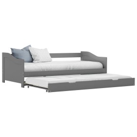 Gray pine wood sofa bed structure 90x200 cm by vidaXL, Beds and slatted bases - Ref: Foro24-283151, Price: 200,27 €, Discount: %