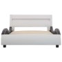 Estructura cama con LED cuero sintético blanco negro 100x200 cm de vidaXL, Camas y somieres - Ref: Foro24-285679, Precio: 214...