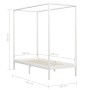 Estructura cama con dosel madera maciza pino blanco 100x200 cm de vidaXL, Camas y somieres - Ref: Foro24-283263, Precio: 136,...