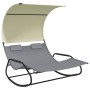 Double rocking lounger with gray and cream canopy by vidaXL, Loungers - Ref: Foro24-317588, Price: 209,96 €, Discount: %