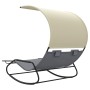 Double rocking lounger with gray and cream canopy by vidaXL, Loungers - Ref: Foro24-317588, Price: 209,96 €, Discount: %