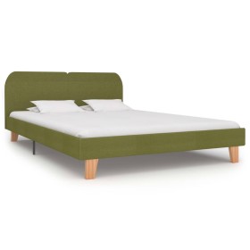 Estructura de cama de tela verde 160x200 cm de vidaXL, Camas y somieres - Ref: Foro24-280884, Precio: 234,99 €, Descuento: %