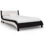 Estructura de cama de cuero sintético negro y blanco 90x200 cm de vidaXL, Camas y somieres - Ref: Foro24-280362, Precio: 179,...