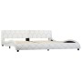 Estructura de cama de cuero sintético blanco 180x200 cm de vidaXL, Camas y somieres - Ref: Foro24-285641, Precio: 256,65 €, D...