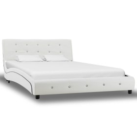 Estructura de cama cuero sintético blanco 120x200 cm de vidaXL, Camas y somieres - Ref: Foro24-280313, Precio: 276,99 €, Desc...