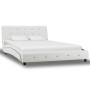 White synthetic leather bed frame 120x200 cm by vidaXL, Beds and slatted bases - Ref: Foro24-280313, Price: 276,99 €, Discoun...