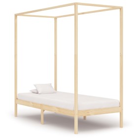 Estructura de cama con dosel madera maciza de pino 100x200 cm de vidaXL, Camas y somieres - Ref: Foro24-283251, Precio: 92,99...