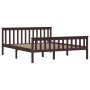 Estructura de cama madera maciza pino marrón oscuro 160x200 cm de vidaXL, Camas y somieres - Ref: Foro24-283236, Precio: 120,...