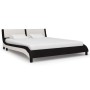 Estructura de cama con LED cuero PE negro y blanco 180x200 cm de vidaXL, Camas y somieres - Ref: Foro24-280366, Precio: 270,3...