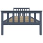 Solid gray pine wood bed frame 100x200 cm by vidaXL, Beds and slatted bases - Ref: Foro24-283227, Price: 141,97 €, Discount: %