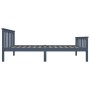 Solid gray pine wood bed frame 100x200 cm by vidaXL, Beds and slatted bases - Ref: Foro24-283227, Price: 141,97 €, Discount: %